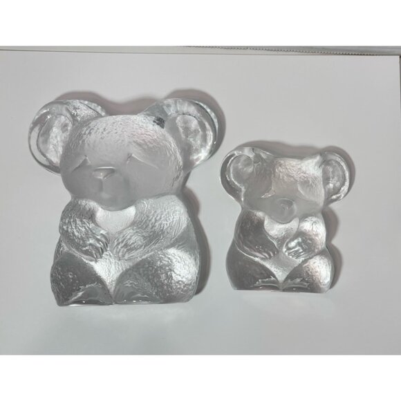 Krona Other - Royal Krona Sweden Koala Bear Set of 2 Vintage Crystal Figurine Paperweight